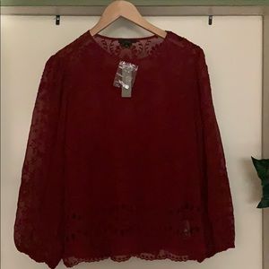 J. Crew Merlot blouse